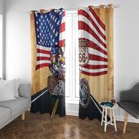 Route 66 United States Window Curtain Historic Highway USA Eagle With Motorcycle - Wonder Print Shop