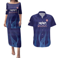 Custom Japan Football Couples Matching Puletasi and Hawaiian Shirt Go Champions Nadeshiko Japanese - Wonder Print Shop