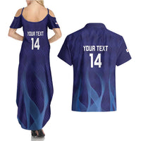 Custom Japan Football Couples Matching Summer Maxi Dress and Hawaiian Shirt Go Champions Nadeshiko Japanese - Wonder Print Shop