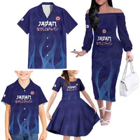Custom Japan Football Family Matching Off The Shoulder Long Sleeve Dress and Hawaiian Shirt Go Champions Nadeshiko Japanese - Wonder Print Shop