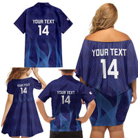 Custom Japan Football Family Matching Off Shoulder Short Dress and Hawaiian Shirt Go Champions Nadeshiko Japanese - Wonder Print Shop