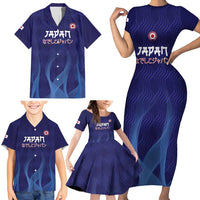 Custom Japan Football Family Matching Short Sleeve Bodycon Dress and Hawaiian Shirt Go Champions Nadeshiko Japanese - Wonder Print Shop