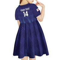 Custom Japan Football Kid Short Sleeve Dress Go Champions Nadeshiko Japanese - Wonder Print Shop