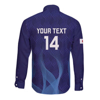 Custom Japan Football Long Sleeve Button Shirt Go Champions Nadeshiko Japanese - Wonder Print Shop