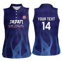 Custom Japan Football Women Sleeveless Polo Shirt Go Champions Nadeshiko Japanese - Wonder Print Shop