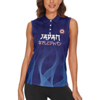 Custom Japan Football Women Sleeveless Polo Shirt Go Champions Nadeshiko Japanese - Wonder Print Shop