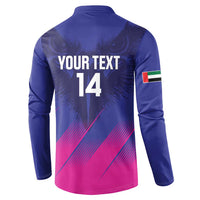 Custom UAE Cricket Button Sweatshirt Go Champions United Arab Emirates Falcon - Wonder Print Shop