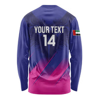 Custom UAE Cricket Long Sleeve Shirt Go Champions United Arab Emirates Falcon - Wonder Print Shop