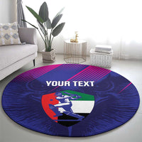 Custom UAE Cricket Round Carpet Go Champions United Arab Emirates Falcon