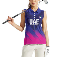 Custom UAE Cricket Women Sleeveless Polo Shirt Go Champions United Arab Emirates Falcon - Wonder Print Shop
