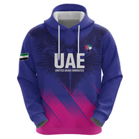 Custom UAE Cricket Zip Hoodie Go Champions United Arab Emirates Falcon - Wonder Print Shop