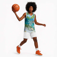 Afro Haiti Cotes des Arcadins Basketball Jersey Ayiti Map With Royal Palm Plumeria - Wonder Print Shop