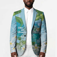 Afro Haiti Cotes des Arcadins Blazer Ayiti Map With Royal Palm Plumeria - Wonder Print Shop