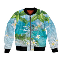 Afro Haiti Cotes des Arcadins Bomber Jacket Ayiti Map With Royal Palm Plumeria - Wonder Print Shop