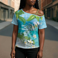 Afro Haiti Cotes des Arcadins Cross Shoulder Shirt Ayiti Map With Royal Palm Plumeria - Wonder Print Shop