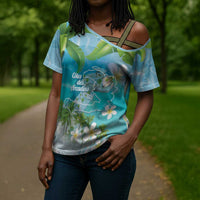 Afro Haiti Cotes des Arcadins Cross Shoulder Shirt Ayiti Map With Royal Palm Plumeria - Wonder Print Shop