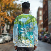 Afro Haiti Cotes des Arcadins Long Sleeve Shirt Ayiti Map With Royal Palm Plumeria - Wonder Print Shop