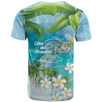 Afro Haiti Cotes des Arcadins T shirt Ayiti Map With Royal Palm Plumeria LT14