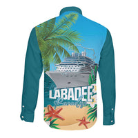 Afro Haiti Labadee Peninsula Long Sleeve Button Shirt Caribbean Cruise Tropical Vibes - Wonder Print Shop