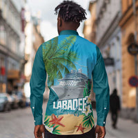 Afro Haiti Labadee Peninsula Long Sleeve Button Shirt Caribbean Cruise Tropical Vibes - Wonder Print Shop
