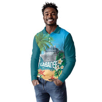 Afro Haiti Labadee Peninsula Long Sleeve Polo Shirt Caribbean Cruise Tropical Vibes - Wonder Print Shop