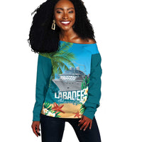 Afro Haiti Labadee Peninsula Off Shoulder Sweater Caribbean Cruise Tropical Vibes - Wonder Print Shop