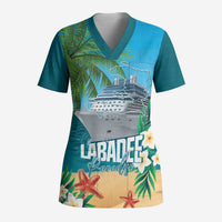Afro Haiti Labadee Peninsula Scrub Top Caribbean Cruise Tropical Vibes - Wonder Print Shop