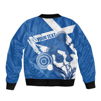 Personalised Scotland Lawn Bowls Bomber Jacket Scottish Thistle Grunge Flag Style - Wonder Print Shop