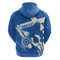 Personalised Scotland Lawn Bowls Hoodie Scottish Thistle Grunge Flag Style - Wonder Print Shop