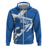 Personalised Scotland Lawn Bowls Hoodie Scottish Thistle Grunge Flag Style - Wonder Print Shop