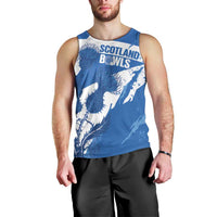 Personalised Scotland Lawn Bowls Men Tank Top Scottish Thistle Grunge Flag Style - Wonder Print Shop