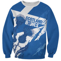 Personalised Scotland Lawn Bowls Sweatshirt Scottish Thistle Grunge Flag Style - Wonder Print Shop
