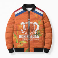 Koningsdag Netherlands King's Day Bomber Puffer Jacket Oranje Boven Holland Tulips