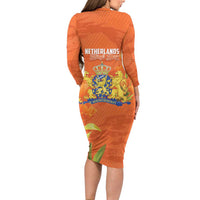 Koningsdag Netherlands King's Day Family Matching Long Sleeve Bodycon Dress and Hawaiian Shirt Oranje Boven Holland Tulips