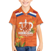 Koningsdag Netherlands King's Day Family Matching Off Shoulder Maxi Dress and Hawaiian Shirt Oranje Boven Holland Tulips