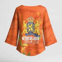 Koningsdag Netherlands King's Day Kimono Sleeve Blouse Oranje Boven Holland Tulips