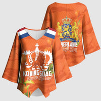 Koningsdag Netherlands King's Day Kimono Sleeve Blouse Oranje Boven Holland Tulips