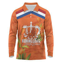 Koningsdag Netherlands King's Day Long Sleeve Polo Shirt Oranje Boven Holland Tulips