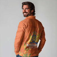 Koningsdag Netherlands King's Day Long Sleeve Polo Shirt Oranje Boven Holland Tulips