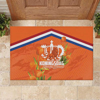 Koningsdag Netherlands King's Day Rubber Doormat Oranje Boven Holland Tulips