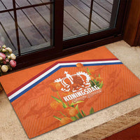 Koningsdag Netherlands King's Day Rubber Doormat Oranje Boven Holland Tulips