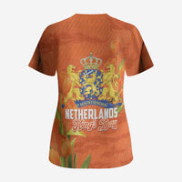 Koningsdag Netherlands King's Day Scrub Top Oranje Boven Holland Tulips