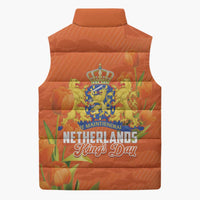 Koningsdag Netherlands King's Day Sleeveless Puffer Jacket Oranje Boven Holland Tulips