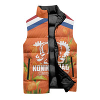 Koningsdag Netherlands King's Day Sleeveless Puffer Jacket Oranje Boven Holland Tulips