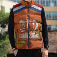 Koningsdag Netherlands King's Day Sleeveless Puffer Jacket Oranje Boven Holland Tulips