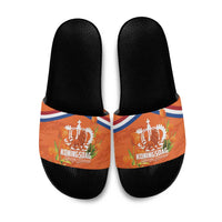 Koningsdag Netherlands King's Day Slide Sandals Oranje Boven Holland Tulips