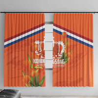 Koningsdag Netherlands King's Day Window Curtain Oranje Boven Holland Tulips