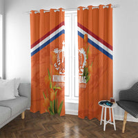 Koningsdag Netherlands King's Day Window Curtain Oranje Boven Holland Tulips