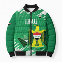 Iraq Football Custom Bomber Puffer Jacket Come On Lions of Mesopotamia
