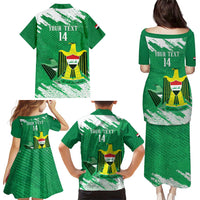 Iraq Football Custom Family Matching Puletasi and Hawaiian Shirt Come On Lions of Mesopotamia